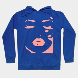 Girls face lips and eyelashes silhouette Hoodie